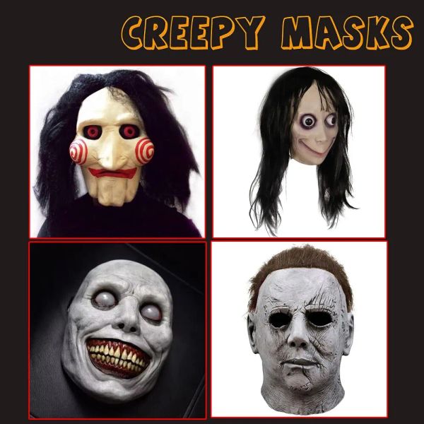 Masken gruselige Halloween -Maske lächelnde Dämonen Horror Gesicht Masken Masken der bösen Cosplay -Requisiten Party Maskerade Halloween Maske Bekleidungszugriff