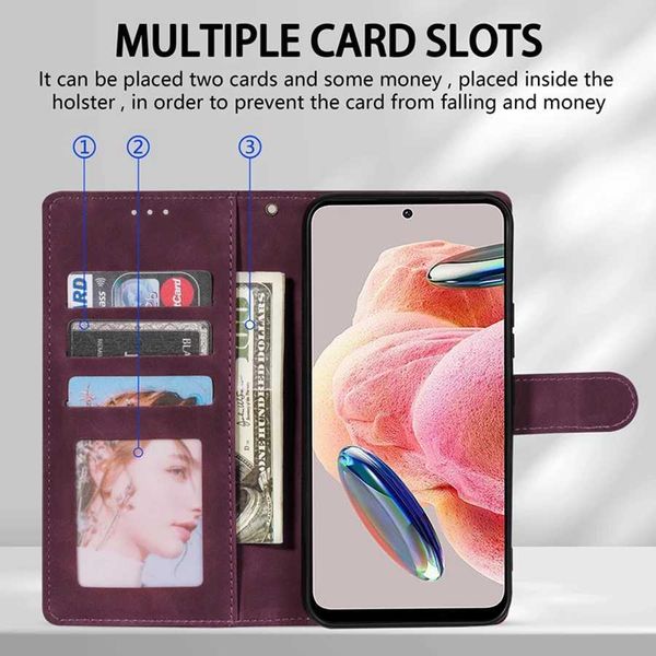 Mobiltelefonhüllen Brieftasche hautfreundliche Kartenständer Magnetic Flip Leder Hülle für Redmi 12c 11a 10 10a 10c 9a 9c NFC 9T 8 7A A1 A2 Plus