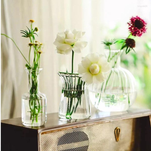 Pacchetto di vasi di 4 vetro vaso di fiori per decorazioni per ufficio a casa un unico regalo di lavaggio per la casa