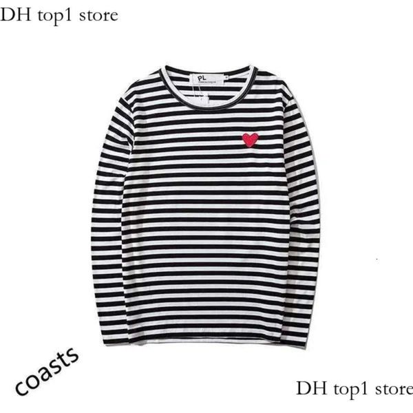 Casal masculino e feminino Manga longa CDGS Designer de camisetas Play Commes des Garcons Bordado Sweater Pullover Love Love