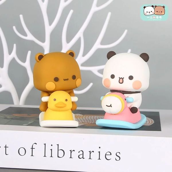 Bubu Dudu Anime Figürleri Model Oyuncaklar Heyecan Verici Koleksiyon Sevimli Panda Figür Kawaii Ayı Bebek Süsleme Evi Çocuk Noel Hediyesi 240506