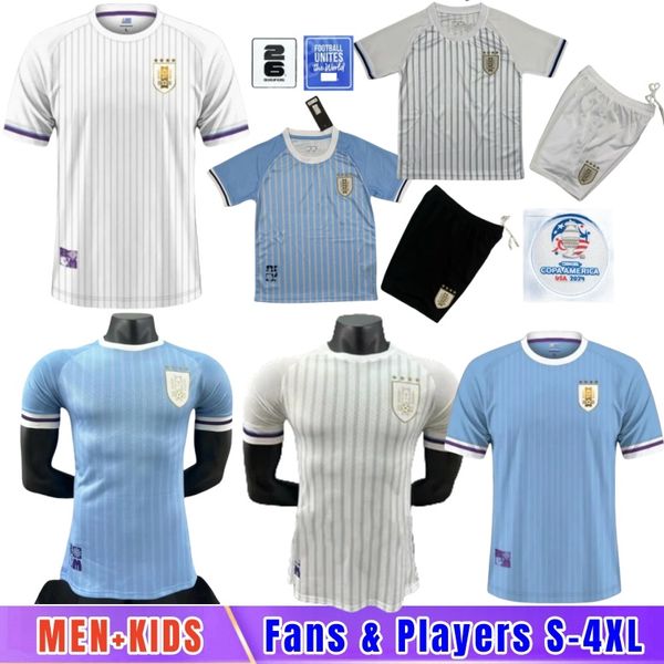 2024 Maglie da calcio Uruguay Kit per bambini Suarez de Arrascaetar Araujo Bentancur E.Cavani D.Godin D.Nunez M Gomez Gimenez National Team Shirts