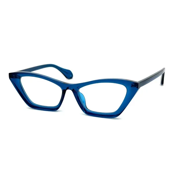 Teo occhiali ottici per uomini donne designer retrò tela tela acetato elasticità dettagliata elasticità cateye in stile anti-blu piastra di lente leggera con scatola