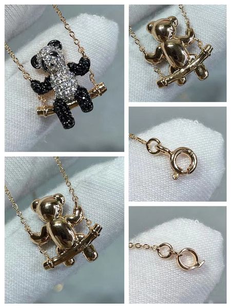 Qeelin Panda Kolye Chalcedony Takı Zinciri Kolye Kouting K Gold Heart Tasarımcı Moda Paketleme Kutusu