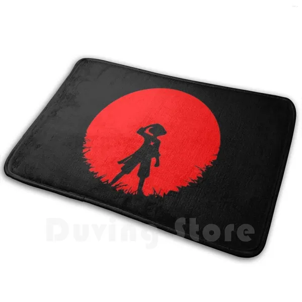 Teppich Monkey d Luffy Matte Teppich Teppich Anti-Rutsch-Bodenmatten Schlafzimmer ein Stück Anime Manga Japan Red Sonne Strohhut