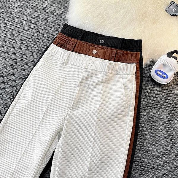 Pantaloni maschili primavera estate coreana sciolta di seta ghiacciata a lungo fat grassi pantaloni sportivi casual gamba di marea dritta marchio A95