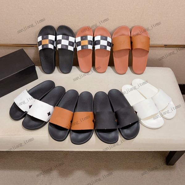 Herren Visetos Gummi Slider Pantoffers Designer Sandalen Wasserfront Mule Unisex Diamonds Schecks gedruckt Sommerrutsche Frauen Schwarze weiße Plattform Flip Flops Pool Schuhe