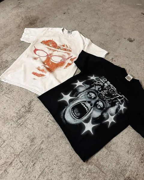 Kadın Tişörtleri Y2K Estetik Gotik Sokak T-Shirt Erkek Kafatası Yarı kollu üst bağımsız desen baskılı kısa kollu ins