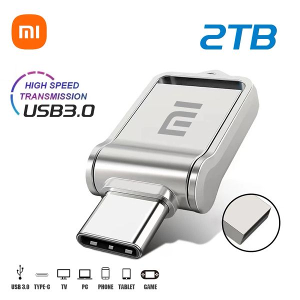 Adapter Xiaomi 1 TB USB -Flash -Laufwerk OTG 2TB Pendrive Highspeed Memory Stick 512 GB 256 GB Tragbare Flash -Festplatte USB3.0 U -Festplatte für die Kamera