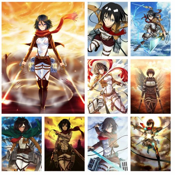 Stitch Classic Anime Cartoon Angriff auf Titan Diamond Art Malmals Kit Mikasa Ackerman Cross Stitch Stickerei Bild Mosaic Home Decor