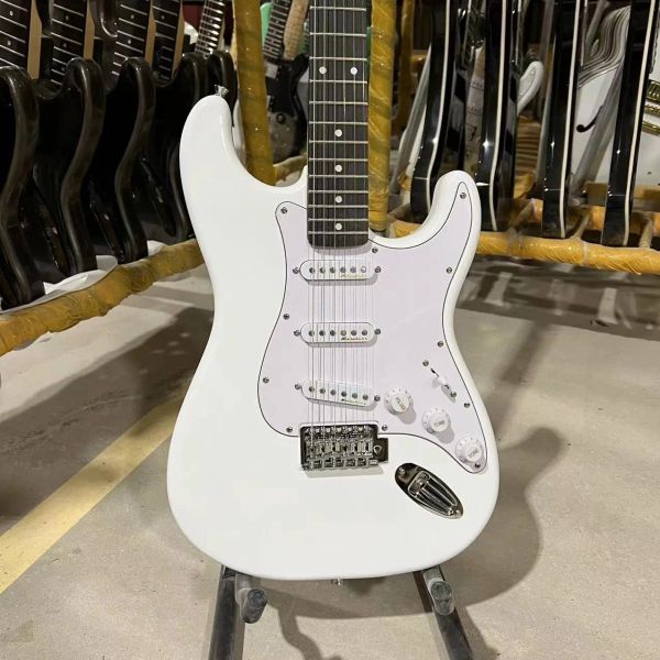 Guitar St Electric Chitar White Colore White Body Rosewood Tistino di alta qualità Spedizione gratuita di alta qualità