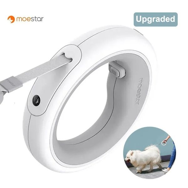 Moestar retrattile UFO per animali domestici con led Walk Light Walk Smart Dog Leash Free Anti-Shock Grigio Colore 240506