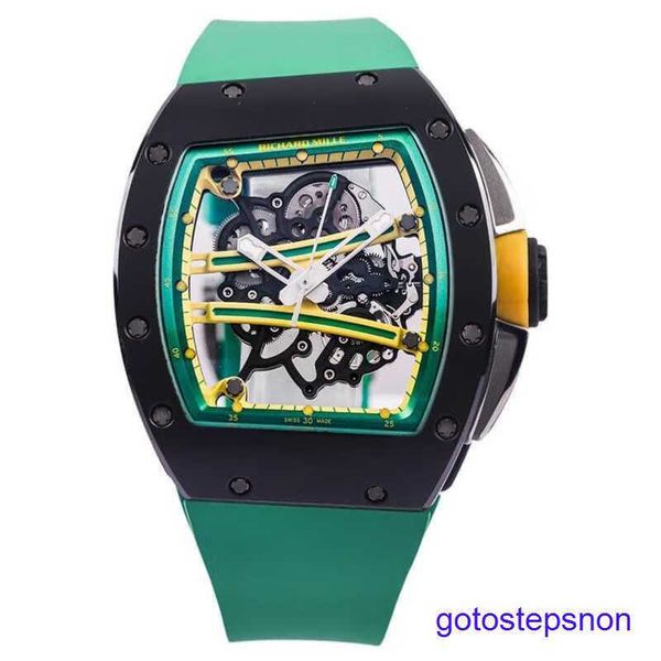 RM Racing Arms Watch Manual RM61-01 Green Track Black Ceramic Grade 5 Titaniumscheibe