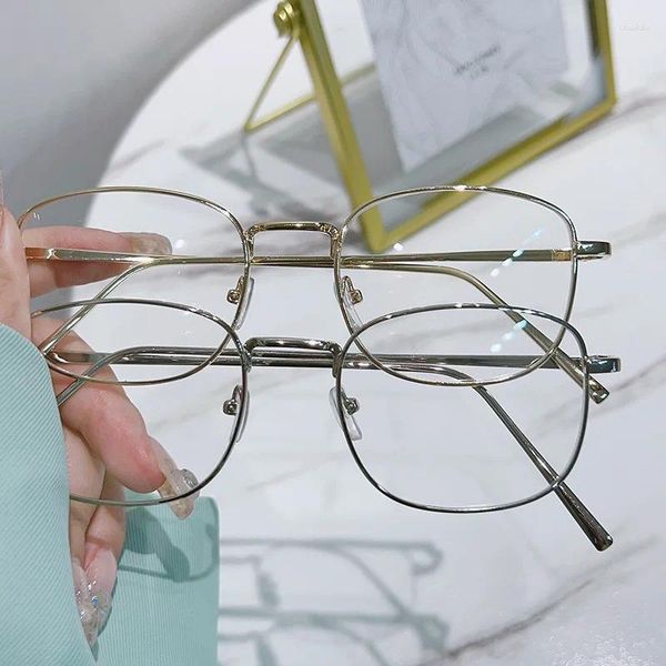 Sonnenbrille Mode pochromische Myopie -Brille Metall Brille Frames Blaues Licht Blockierende Fertige flache Farbwechsel
