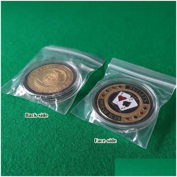 Gambing Group из девяти покерных карт защитника металлической защитной сувенирной ремесленной чипсы дилеров монет Game Game Hold039em Accessories4785776 Drop D DHH90