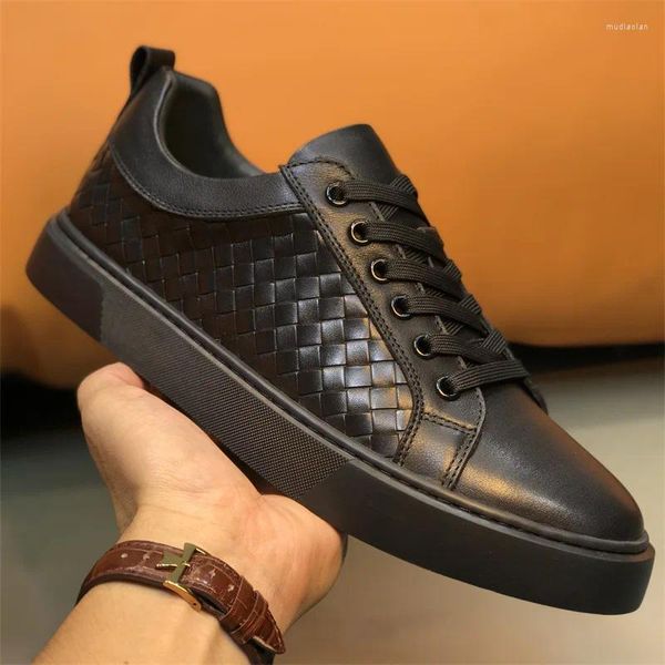 Freizeitschuhe Euro Männer Wohnungen echtes Leder handgewebten britischen trendigen männlichen Brett Zapatos Hombre Luxus Designer 5c