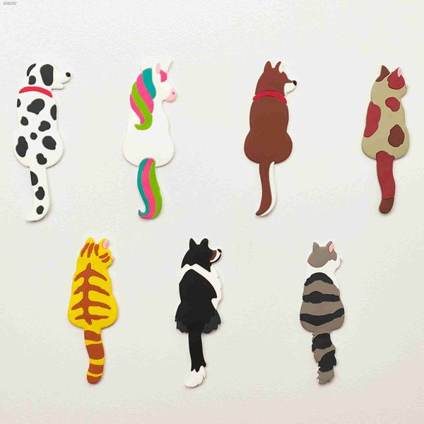 Magneti frigoriti creativi unici di cartone animato adesivi refrigerante per cuccioli di gatti e animali decorazioni magneti cartone animato con code riccizzabili come necessità domestiche wx