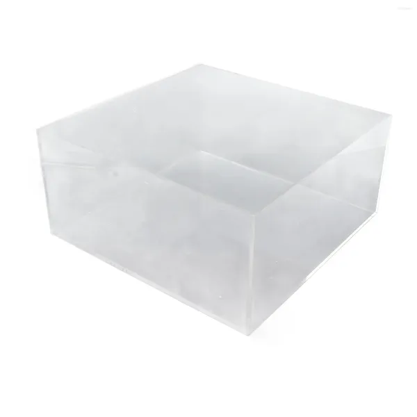 Stume di stoccaggio Case di visualizzazione acrilica trasparente scatola cubo multiuso con coperchio per lighthirs tape tastreback pin 8x8x3.9in