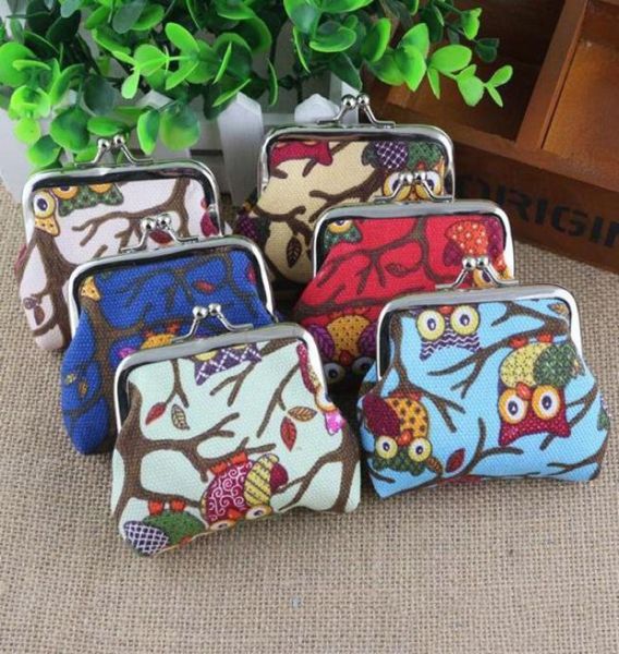 Multicolor Owl Design Coin Money Bag Burlet Lallet para mulheres Girl Lady Gift Kids Coin Purse Girl Handbag2287909