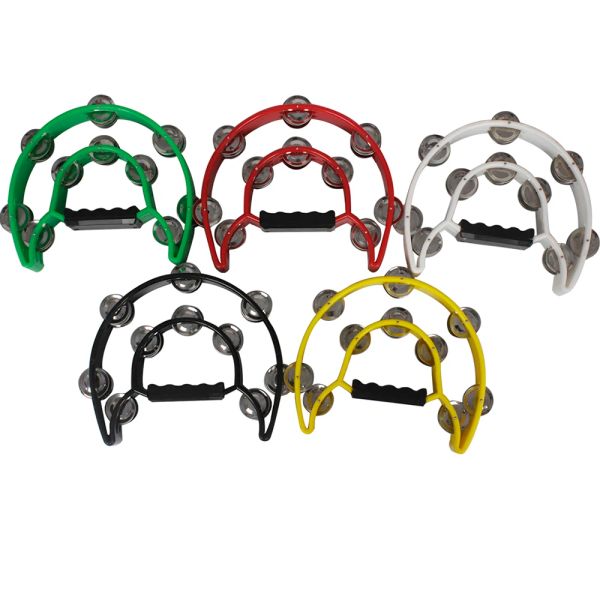 Instrumentos Hand Bell Orff Tambourine Double Cayer Hand Drum Drum Cinco Cores Instrumentos de Percussão Crianças Gift Musical Toys Educacional Party Party