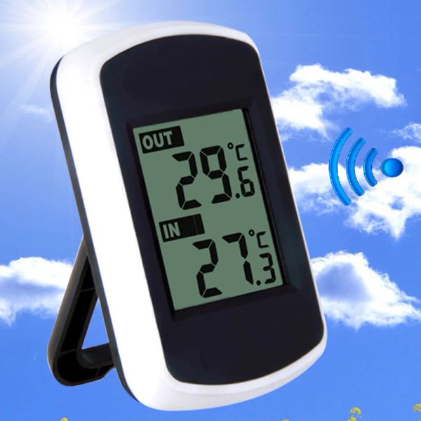 Calibri termometro wireless semplice sensore di temperatura del sensore elegante meteo ambiente impermeabile portatile per interno ed esterno