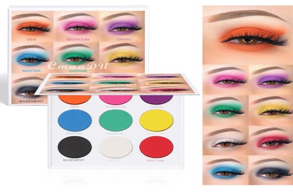 CMAADU 9 Color Eye Shadows Palette Matte Vollbedeckung Illuminate und hellen Schönheit Make -up Lidschatten8265460