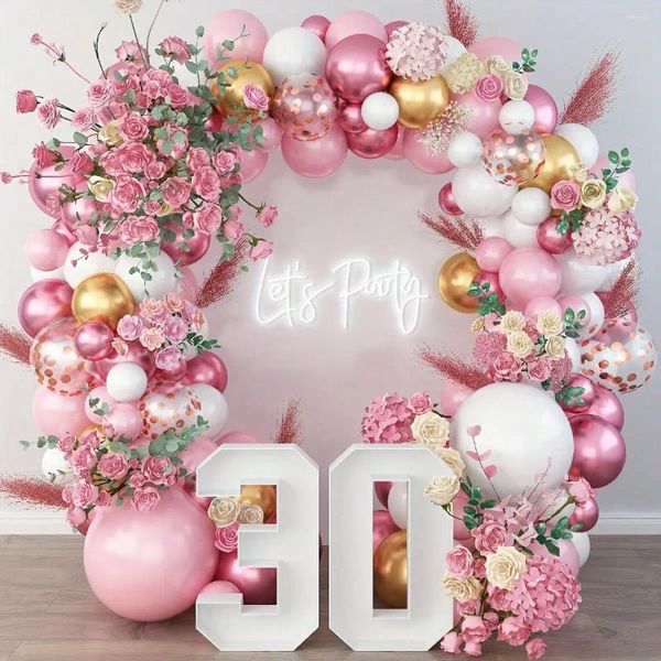 Украшение вечеринки 82шт розовый шарик, используемый для тематического пола принцессы, раскрывающий свадебный ежегодный подарк День рождения День святого Валентина