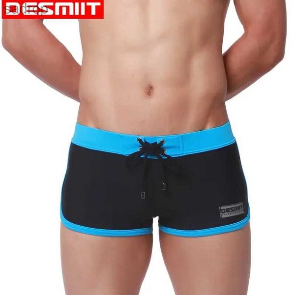 Menas de banho de banho de banho masculina Turncos de natação para homens Borda de boxe de shorts de natação Desmiit Beach Bathing Suit de maiô sexy Zwembroek Slip Sunga XW