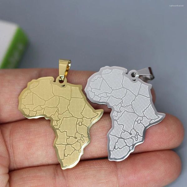 Colares pendentes 2pcs/lote Creative Africa Map African for Dechlace Bracelets Crafts de jóias Fazendo descobertas de aço inoxidável