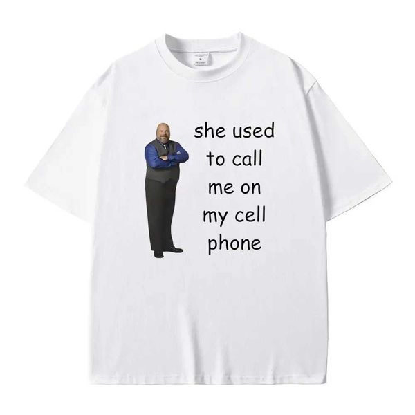 T-shirt maschile bertram che mi chiamava al cellulare divertente meme maglietta di meme da donna casual 100% t-shirt da uomo estivo maglietta di grandi dimensioni t240506