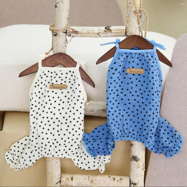 Hundekleidung 10pc/Los Welpe Pyjamas Baumwollkatze Jumpsuit Kleidung für kleine Hunde Stars Overalls Sommer Haustier