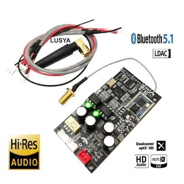 Аксессуары dlhifi QCC5125 LDAC 5.1 Hifi Bluetooth Audio Receiver ES9038Q2M Двойной opamp JRC4580D Декодирование платы DAC для усилителя дома усилитель