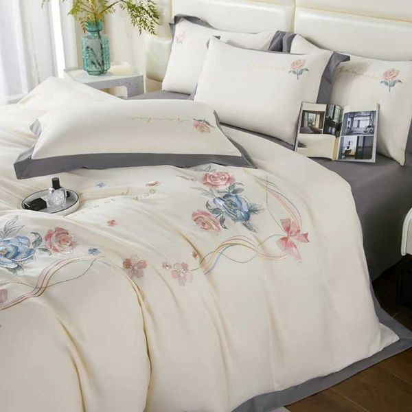 Set di biancheria da letto set di coperture per piumini da 3 pezzi in 3 pezzi (1 * Copertina del piumone+2 * CIDOWCASE GOVERSO) ELEGANTE BIDDARE RACCOGNI FLORALI J240507