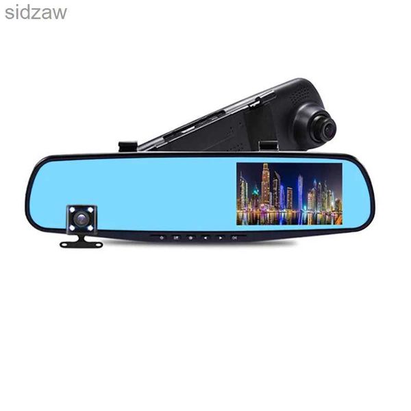 Мини-камеры HD 1080p Car Mounted Dvr Camera 4,3-дюймовая зеркало заднего вида цифровое видеорегистратор с двойной линзой.