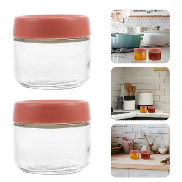 Aufbewahrung Flaschen 3 Stcs versiegelte Glas Glasfutter Container Kanister Joghurtbehälter Tee PP Kaffee Baby Snack