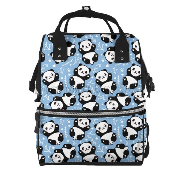 Windelbeutel süßer Panda -Druckwickelbeutel Mumie -Rucksack für Momen Wickelwechsel -Tasche Multi funktionaler Reise -Rucksackl240502