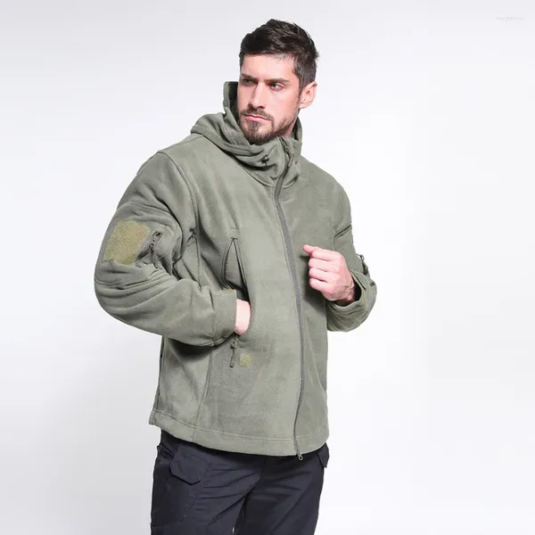 Jackets masculinos Men Jacket Tactical Zipper Múltiplos bolsos de lã Casaco de lã de outono Inverno Miltarther militar Molether Sportsbreaker de vento