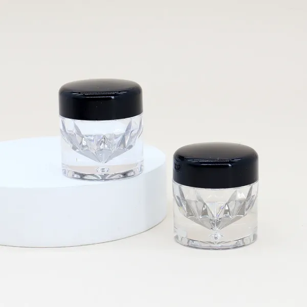 Bottiglie di stoccaggio 24x 3G Mini simpatico barattolo campione in polvere con tappo nero chiaro PS Case di plastica 3CC Contenitore di plastica 1 3 12 fori