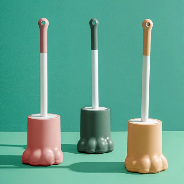 Pincéis escova de vaso sanitário fofa com tampas de escova macia pincéis de maçaneta longa defina produtos de limpeza de vaso sanitário ferramentas de acessórios de banheiro