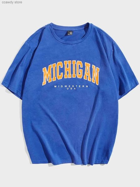 Herren-T-Shirts Midwestern USA City Tter Grafikdruck Männer T-Shirt Mode übergroße hochwertige Tops Sommer-Atemaber T-Shirts Baumwolle H240507