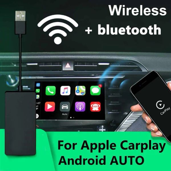 Electronics Coika Nuovo Dongle Carplay wireless per unità di testa Android Screen Schermo iPhone Android Auto274M