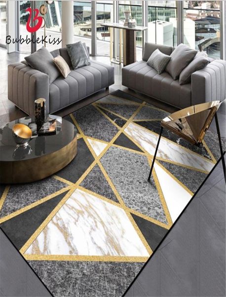 Bubble Kiss European Style Marble Gold Line Carpets для гостиной диван диван кофейный столик коврик для дома декор спальня для спальни Mat3116426