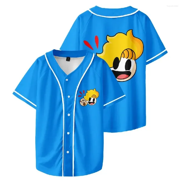 Herren Casual Shirts Spiel Haminations Print Streetwear Harajuku Thin Button Baseball Uniform Jersey Männer/Frauen