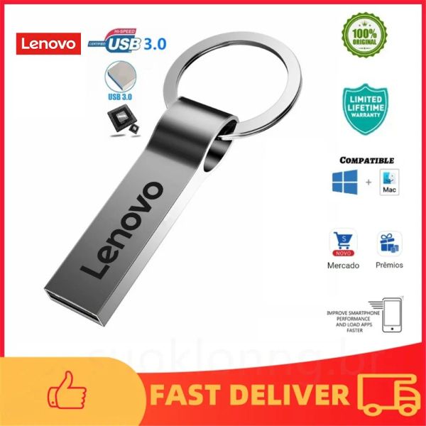Adattatore Lenovo USB 3.0 Pen Drive 2Tb 1Tb 512 GB Memoria USB 128GB 256 GB ad alta velocità 3.0 Drive flash Flash Drive Metal 2Tb Pendrive