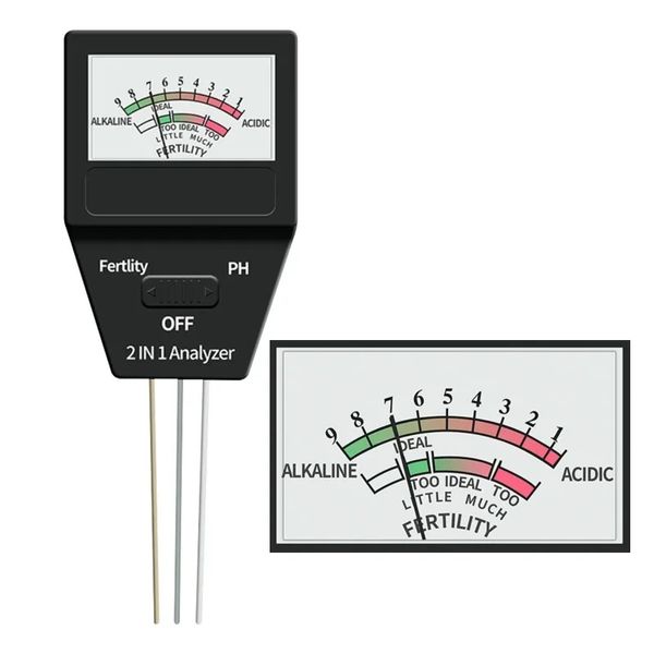 Misuratore di fertilità del pH da 2 in 1 con 3 sonde PH PH TESTER PIANTA MISURA FERTILE MISURA DI MISURA DI ACTICIO PER GIARDINO