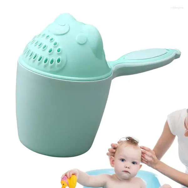 Badezubehör Set Baby Rinse Cup Shampoo Wasserfall Rinser Haarwäsche mit wiederverwendbarem Löffel süßes Tierdesign