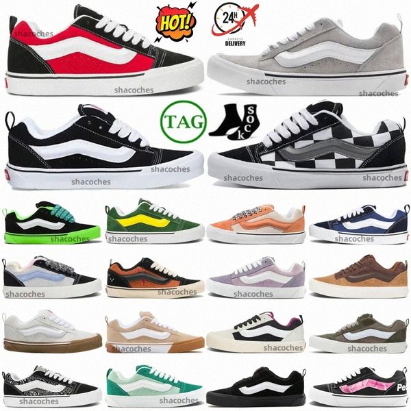 Knu Skool Platform Sneakers Designer Scarpe scarpe da ginnastica Black White Navy Green Mega che controlla rosso marrone Off Gum Triple casual per uomo WCXD6#
