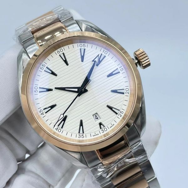 Designer Großhandel klassische Männer Luxus Square Watch 41mm Gene Echtes Edelstahl mechanischer Uhr Hülle und Armband Mode Lexwathces