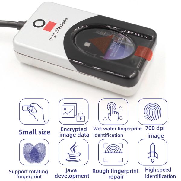 Scanners Digital Persona U Are U 4500 Biometric Impronta digitale USB Sensore del lettore di impronte digitali Uru4500 API SDK gratuitamente