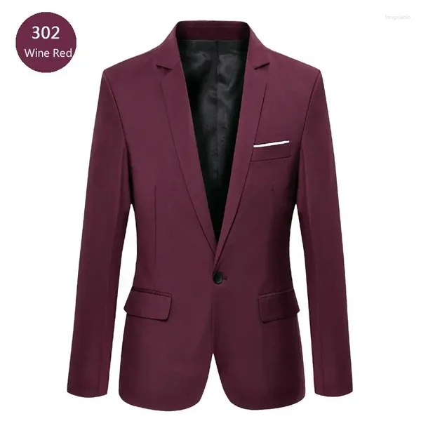 Herrenanzüge Frühling Herbst Casual Wine Red Blazer Männer schlanker Anzug für Boy Männliche Business Office -Kleid Blazer Plus Size xxxl 4xl